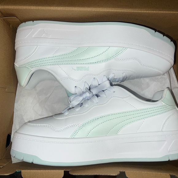 Puma Women's White Platform Sneakers - Picture 1 of 5